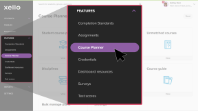 Features menu open with Course Planner highlighted